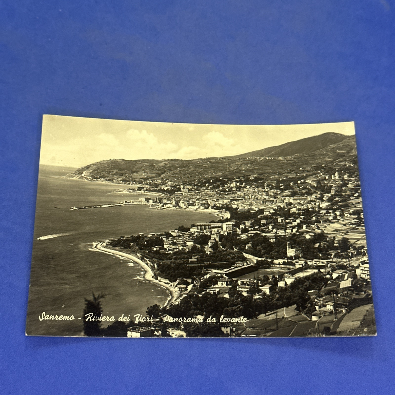 SANREMO RIVIERA DEI FIORI PANORAMA DA LEVANTE - Cartolina Bianco e nero