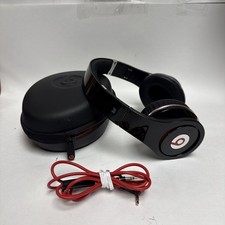 Beats by Dr. Dre Studio 1st Gen Black  Red Wired Headphones With Case TESTED