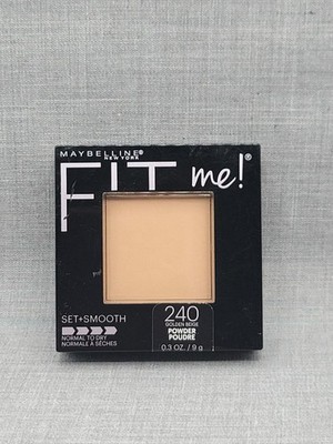 Maybelline New York Fit Me Set + Smooth Powder Foundation 240 Golden Beige .3 Oz