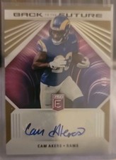 CAM AKERS 2022 Panini Donruss Elite - Back to the Future Signatures Gold RAMS /5