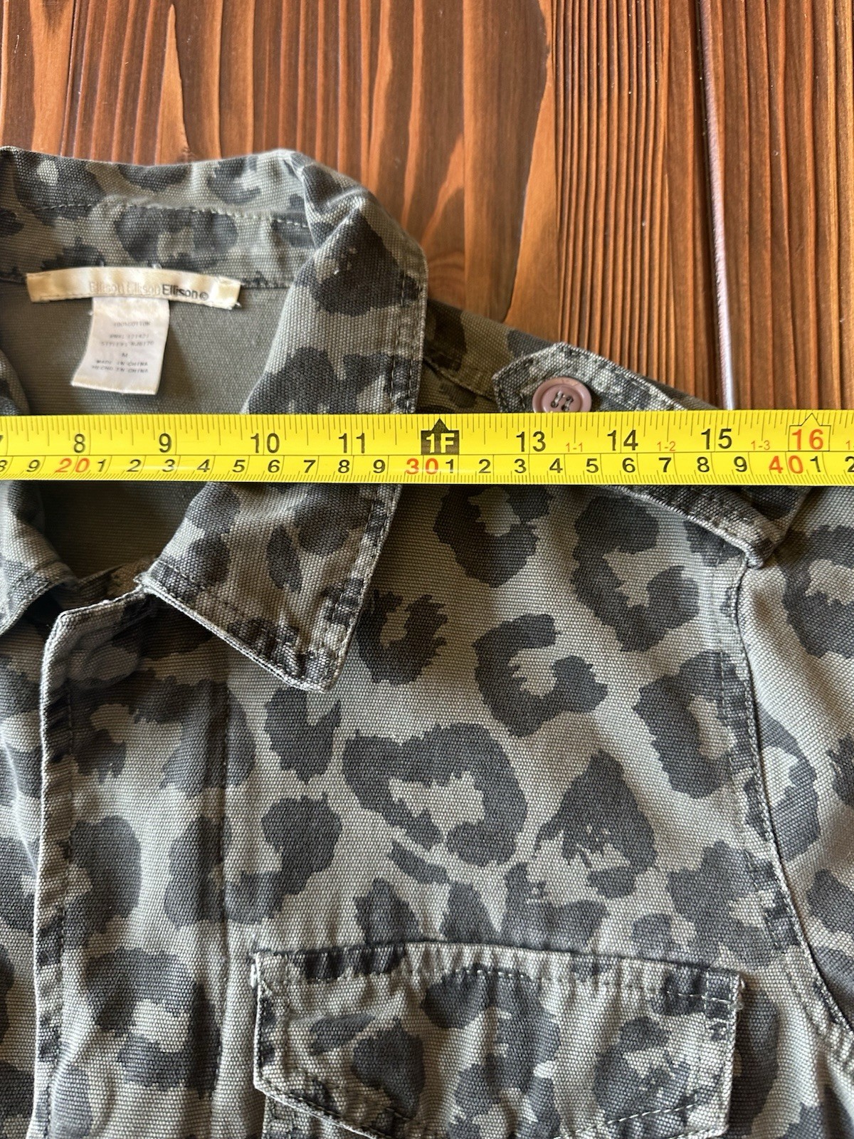 Ellison Leopard Utility Jacket Medium Olive Cargo… - image 6