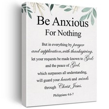 Christian Canvas Wall Art Philippians 4:6-7 Be Anxious for Nothing Canvas Pri...