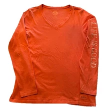 Life Is Good T-Shirt Women’s Medium Orange Do What You Love Mom Outdoors Hipster