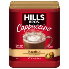 Hills Bros Hazelnut Instant Cappuccino Mix 14 Ounce Pack Coffeehouse Flavor