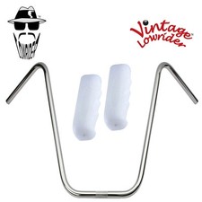 Original Lowrider 19" 22.2 Ape Handlebar Chrome Custom 120mm Grip Sparkle/White