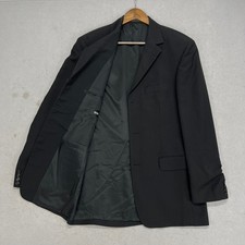 Vintage 90s Hugo Boss Mens Black Stretch 3 Button Suit Jacket Blazer Size 40R