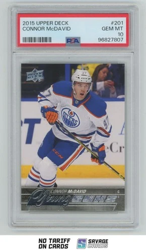 2015-16 Upper Deck Young Guns Connor McDavid PSA 10 #201 Edmonton Oilers