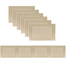 6 PCS Beige Washable PVC Table Mat Woven Vinyl Placemat 1 Table Runner Decor