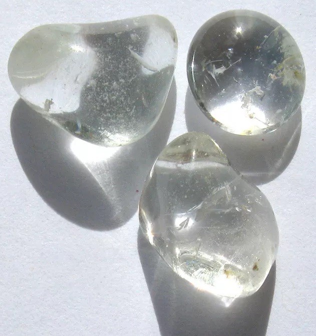 Natural TOPAZ 3 Pc LOT Tumbled Stones Polished Gemstone Set Crystal Healing Gift