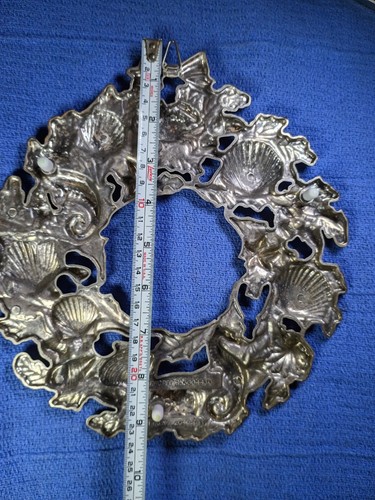 UK Godinger Sea Treasures Silver Plated 9” Decorative Wall Plaque Trivet SeaLife - Afbeelding 6 van 9