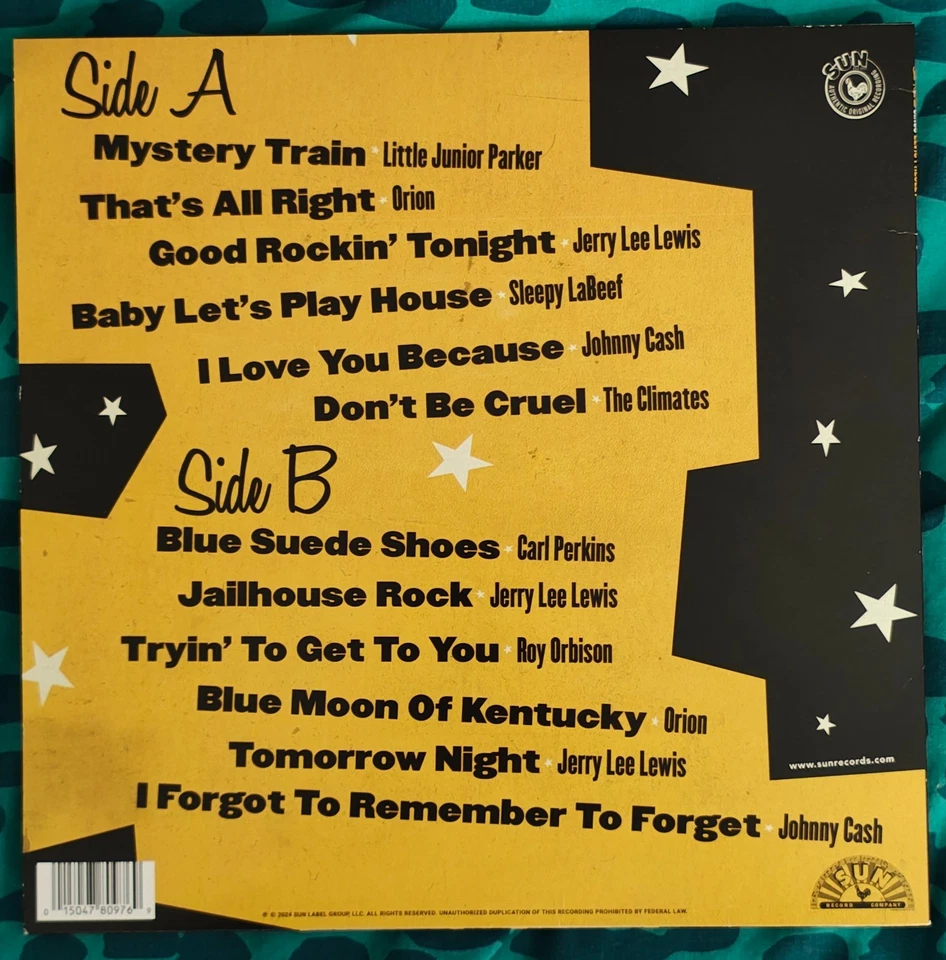 Sun Records Sings Elvis Presley LP, coloured vinyl, C Perkins, J Cash, J L Lewis - Image 2 of 4