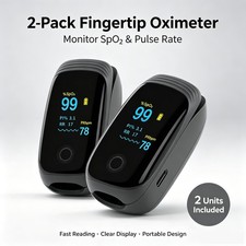 2PCS Fingertip Pulse Oximeter Fast Spo2 Reading LED Oxygen Saturation Monitor