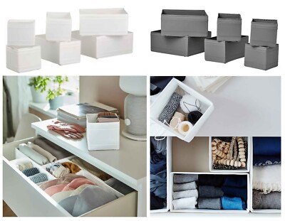Skubb Schubladen Organizer 6er Set Aufbewahrung Stoffbox Garderobenregal weiß/grau