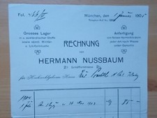 Monachium Faktura i list 1905, Herrmann Nussbaum Odzież męska