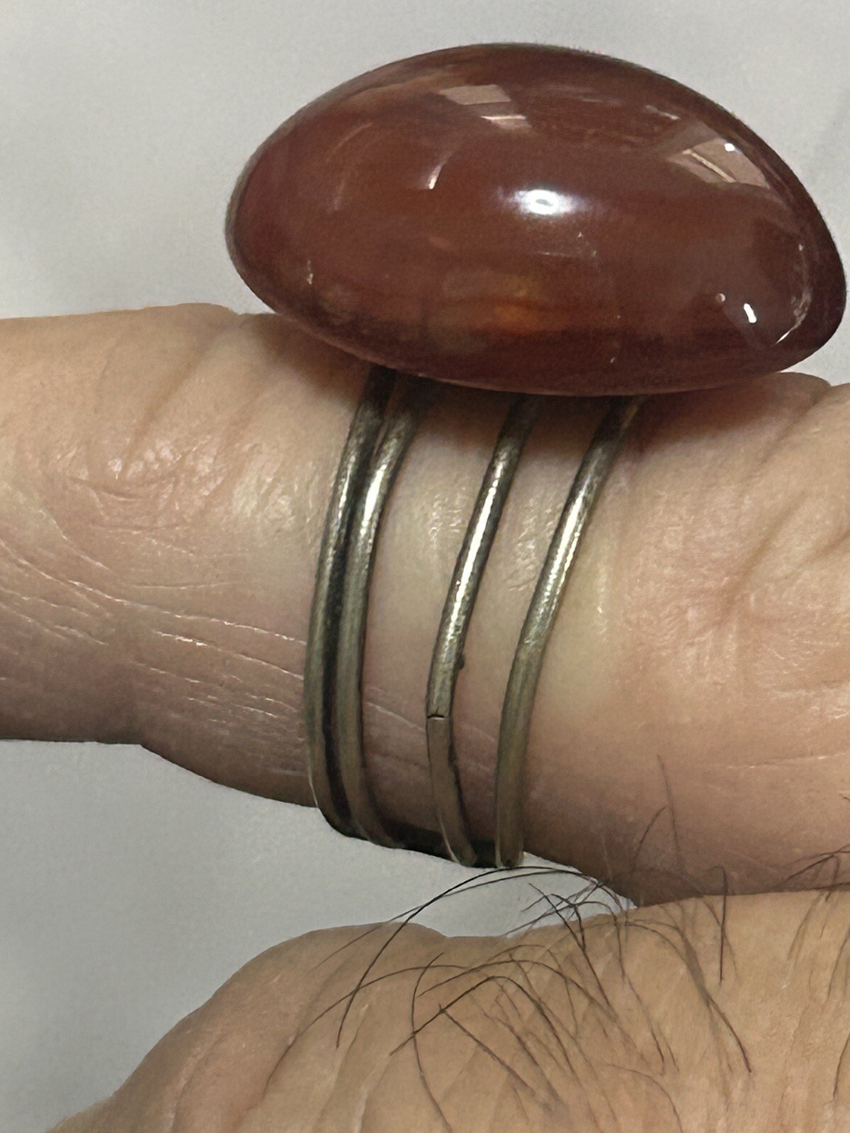 925 Agate Vintage Ring Adjustable - image 10