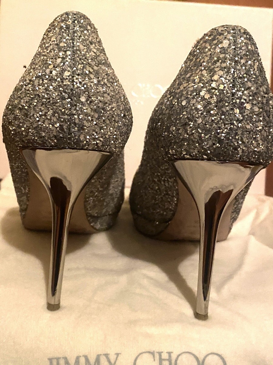 Jimmy Choo Luna Lychee Glitter Platform Peep Toe Pumps w Jimmy Choo Luna Lychee Glitter Platform Peep Toe Pumps w