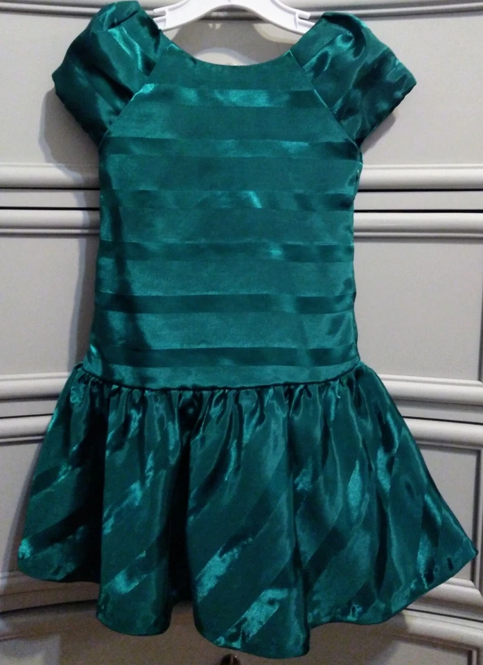 Vestido de fiesta Gymboree talla 4 elegante verde esmeralda para niñas dálmatas. Navidad Foto 2 de 4