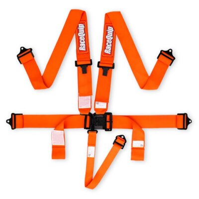 RaceQuip Latch & Link 5 Point Harness Set - 3 in. Lap and 2 in. Sub - Orange
