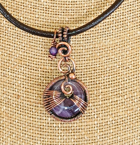 Natural Purple Amethyst Crystal Pendant, Boho Protection Stone Necklace
