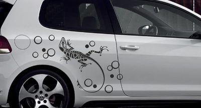 Dekor Seiten Aufkleber Auto Tattoo  CAR STYLE Tribal Gecko Salamander Echse 62