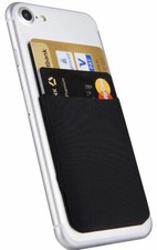 Cover Tasca Portacarte Cuffie Compatibile iPhone Smartphone Tablet Silicone Nero