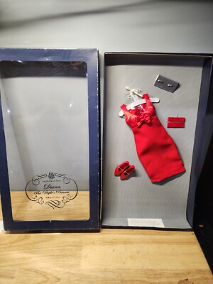 Franklin Mint Princess Diana Royal Wardrobe Red Short Dress Set