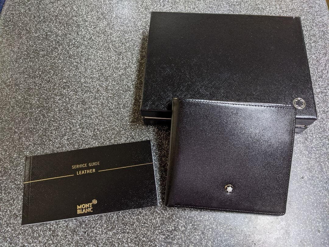 Montblanc Meisterstuck 8cc Black Leather Bifold Wallet 7163 New Unused With Box