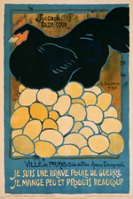 VINTAGE WAR POSTER chickens of paris 20x30 PAINTING french propaganda