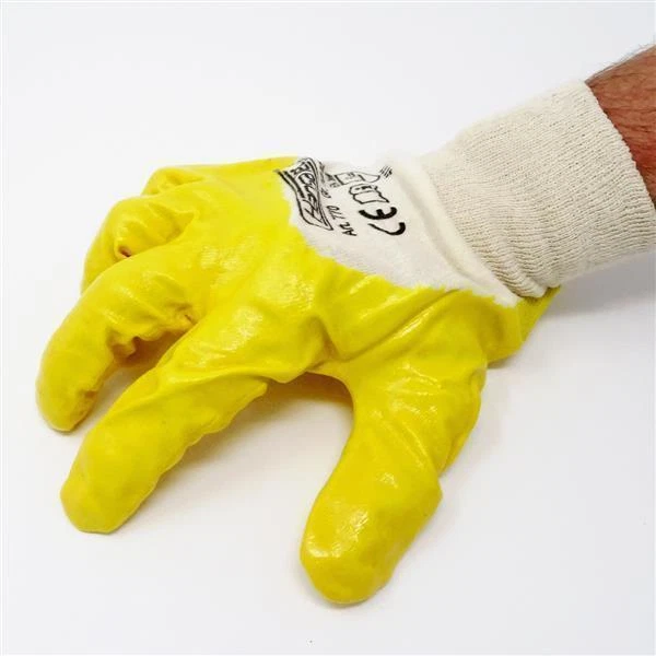 SBS® Nitrilhandschuhe Gelb mit Strickbund Gr. 7/8/9/10/11 Montagehandschuhe - Bild 4 von 4