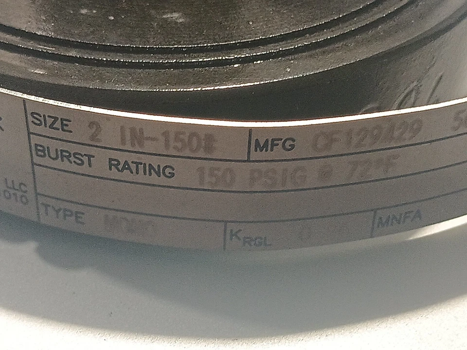  ZOOK 1MX2X15X72 RUPTURE GRAPHITE DISK  DISC 2" 150 PSIG 150PSIG NEW - Image 2 of 4