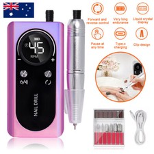 45000RPM Rechargeable Portable Nail Drill File Machine Manicure Pedicure Art AU