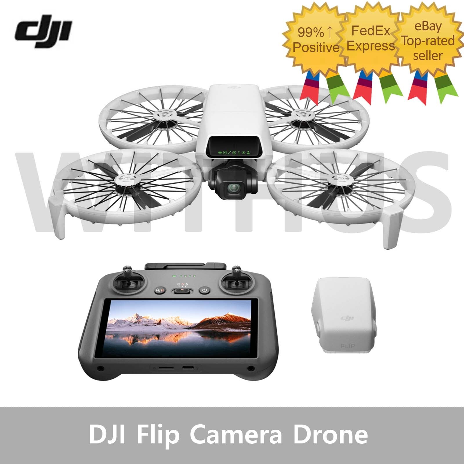 DJI Flip Camera Drone (1 Battery) + RC 2 Remote Controller-image