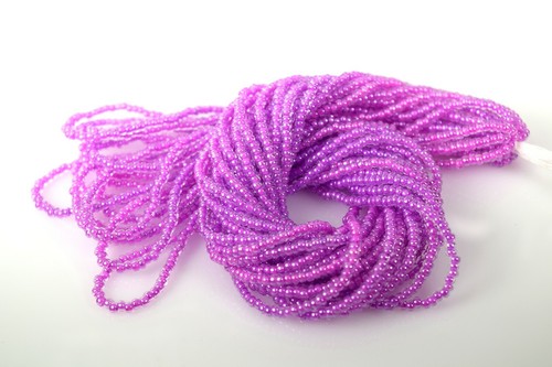 Czech Glass Seed Beads Size 10/0 " COLOR LINED DARK MAGENTA " 1 Hank - Picture 5 of 5