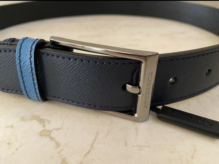 Burberry Navy Two Tone Belt | eBay