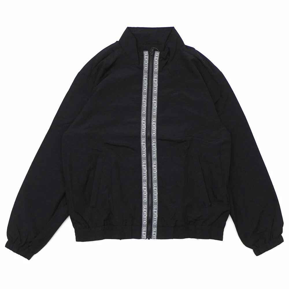 Veste de survêtement noire Supreme Classic Logo Taping taille M SS18J82