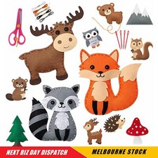 Sewing Kit for Kids DIY Art Craft Felt Set Forest Animals Beginners Educational
