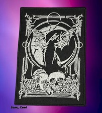 New Cat Bat Skull Moon Horror Gothic Embroidered Biker Iron On Patch