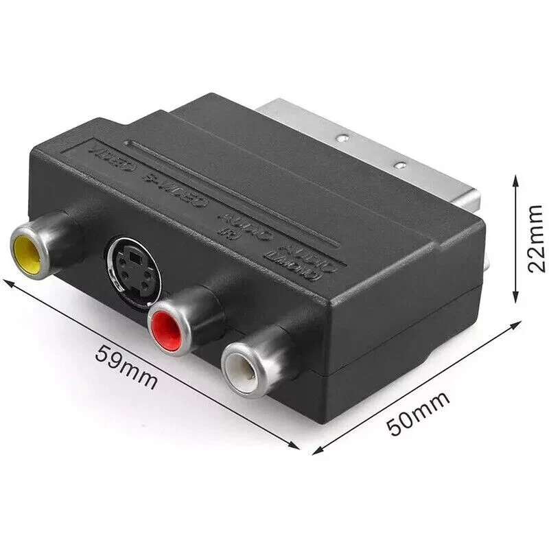 Scart Stecker auf 3 RCA Composite Phono Adapter Konverter In Out Kabel für TV DVD VCR - Bild 3 von 4