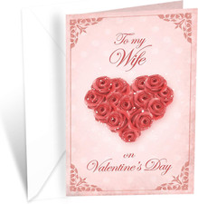 Greetings Wife Valentine'S Day Card, Made in America, Eco-Friendly, Thick Card S
