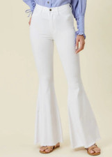 VTG 80's White Denim Stretch Flare Jeans High Rise Women  s Size 27