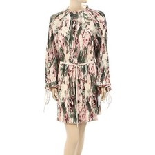ASOS DESIGN Plisse Mini Dress Blouson Sleeve Romantic Floral Printed S 6 234241
