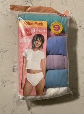 Hanes Hi-Cuts Panties Cotton, 9 Pack, Size 10, Vintage 2006