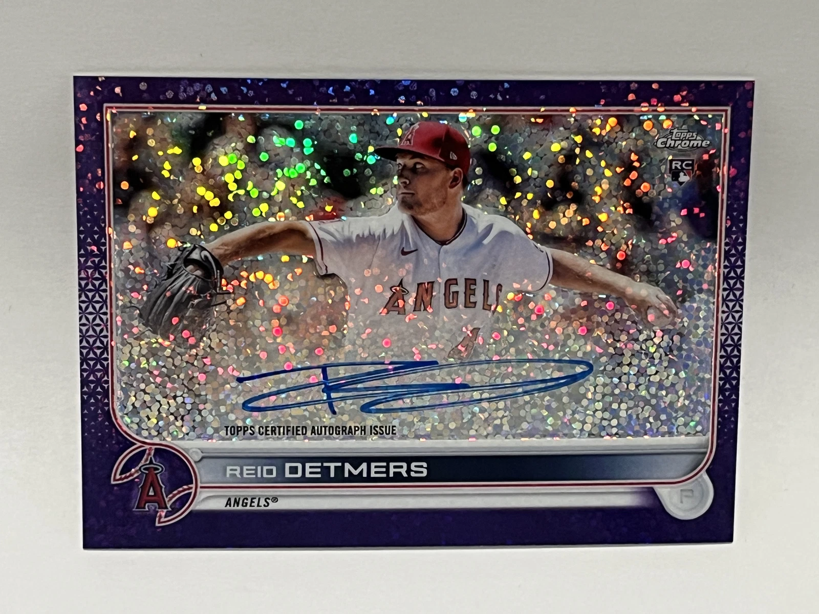 Reid Detmers 2022 Topps Chrome Rookie AUTO PURPLE Speckle REFRACTOR /299