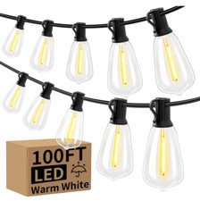 30FT - 120FT LED Outdoor String Lights Dimmable Waterproof ST38 LED Patio Lights