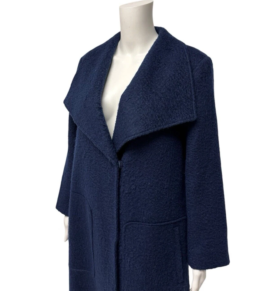 Bernardo women's trench coat wool blend navy blue size L - Image 3 of 4