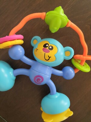 INFANTINO See Play Go Stick and Spin High Chair Pal Baby Infant Monkey Toy EUC