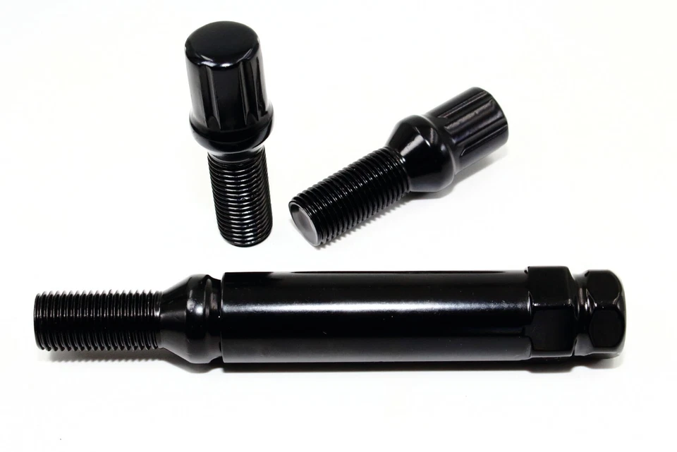 20 14x1.5 Veritek 28mm Black Spline Lug Bolts for Aftermarket Wheels Mercedes - Image 3 of 4