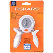 Fiskars Medium Easy Squeeze Punch 3/4" x 3/4" High Five Handprint 12-74537097J