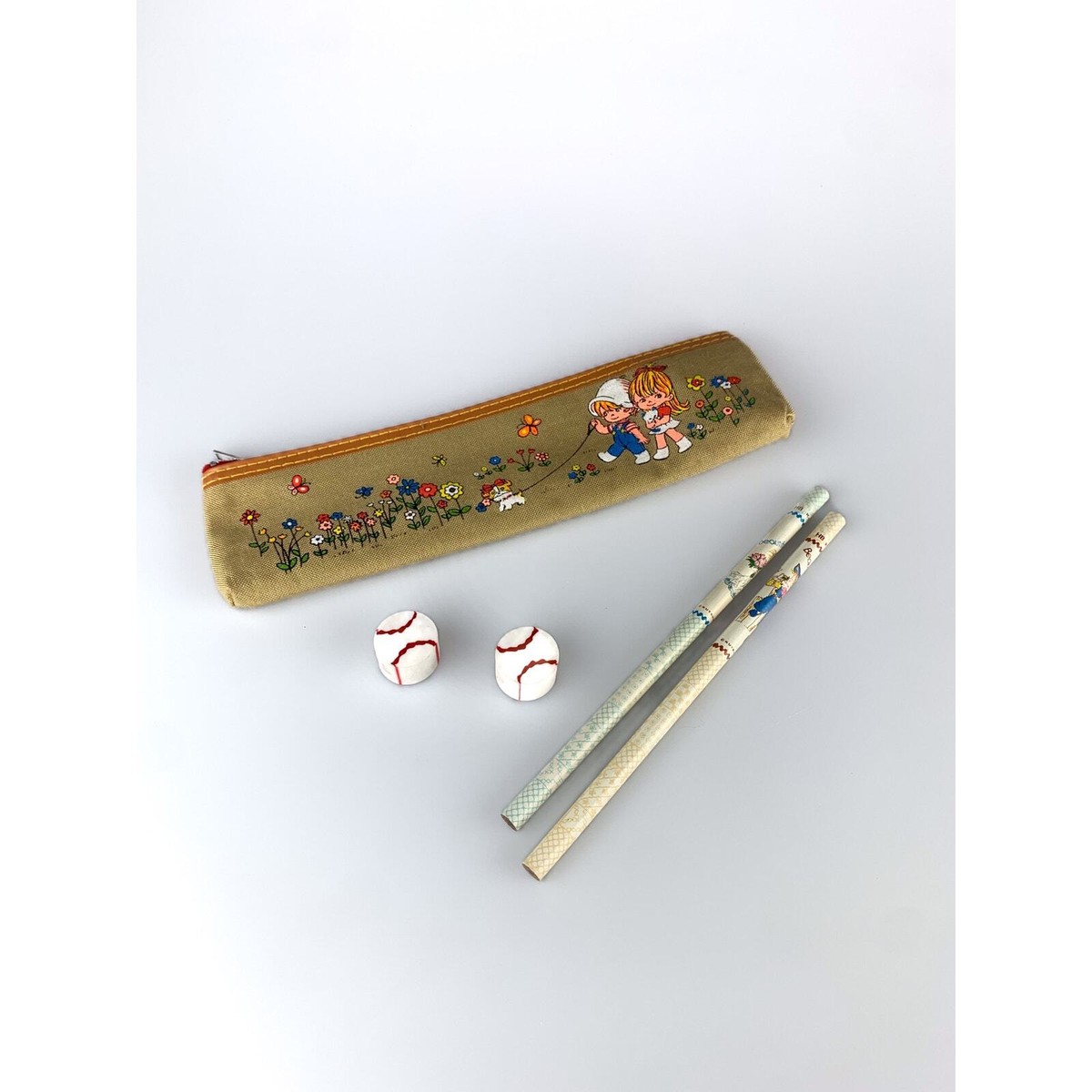 VTG 80s Kutsuwa Beautiful Sunday Pencil Case w Original