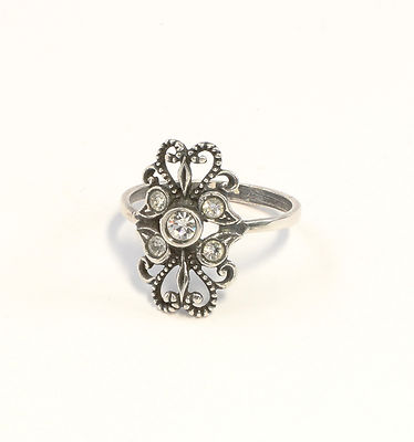 9901391 925 Silver Ring with Glass Stones Size 53